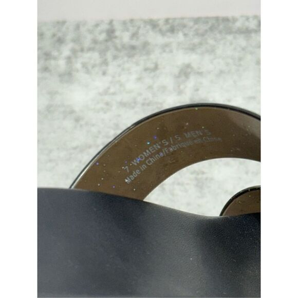 BP Sandals‎ Womens Size 7 Black Double Strap Open Toe Slip On Glittery Slides - Picture 8 of 9